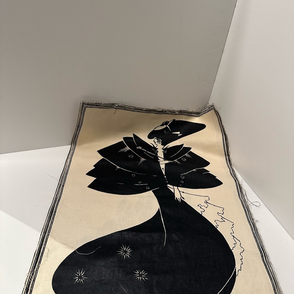 5 Vintage Aubrey Beardsley Art Nouveau Bloomcraft Fabric panels - Picture 5 of 8